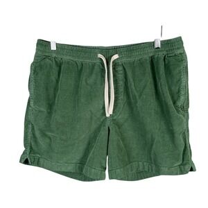 BearBottom Clothing Corduroy Shorts Mens XL Green Elastic Waist Stretch Pockets